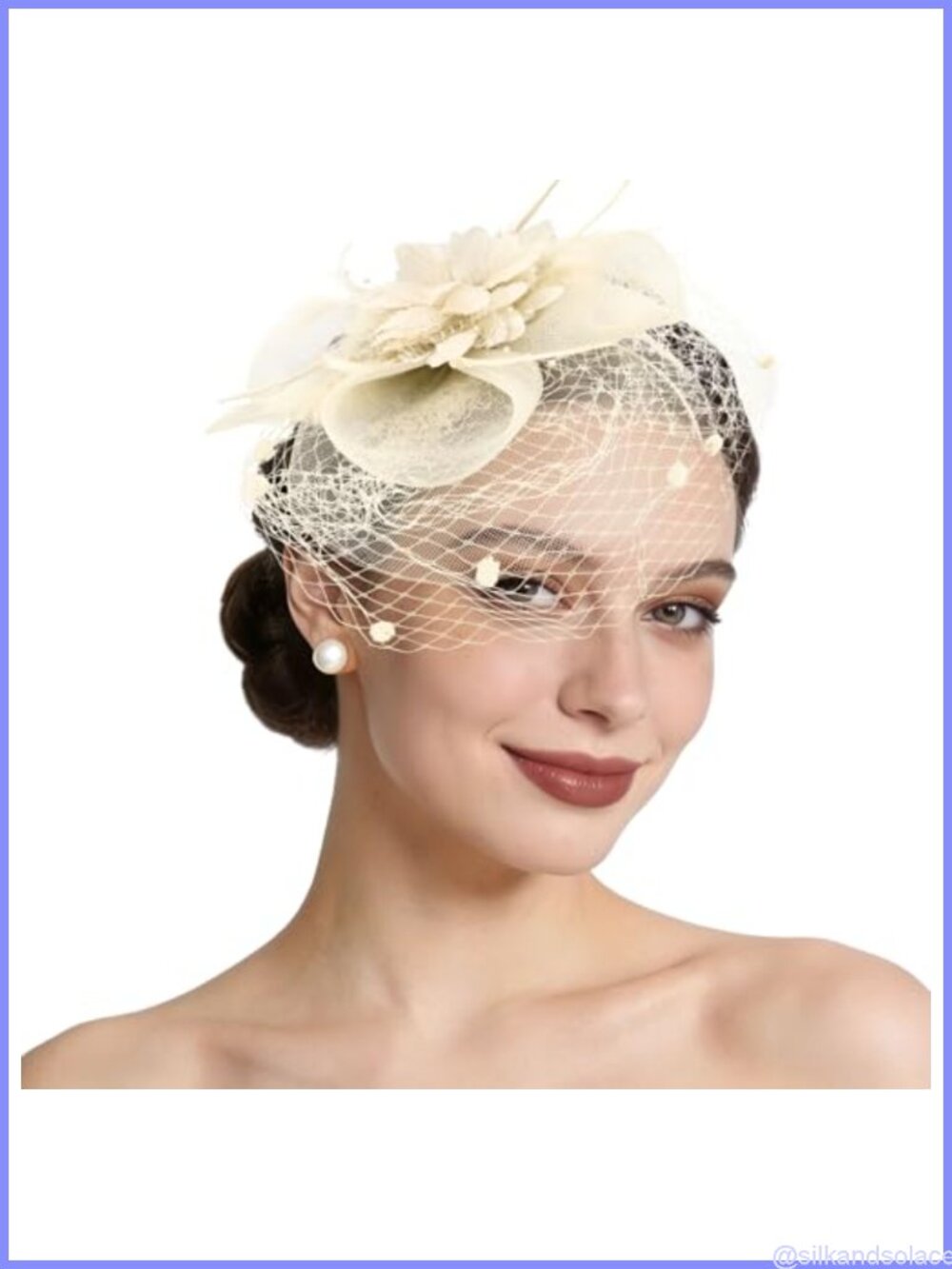 Fascinator Hat Mesh Feathers Adjustable Clip Headband Tea Party